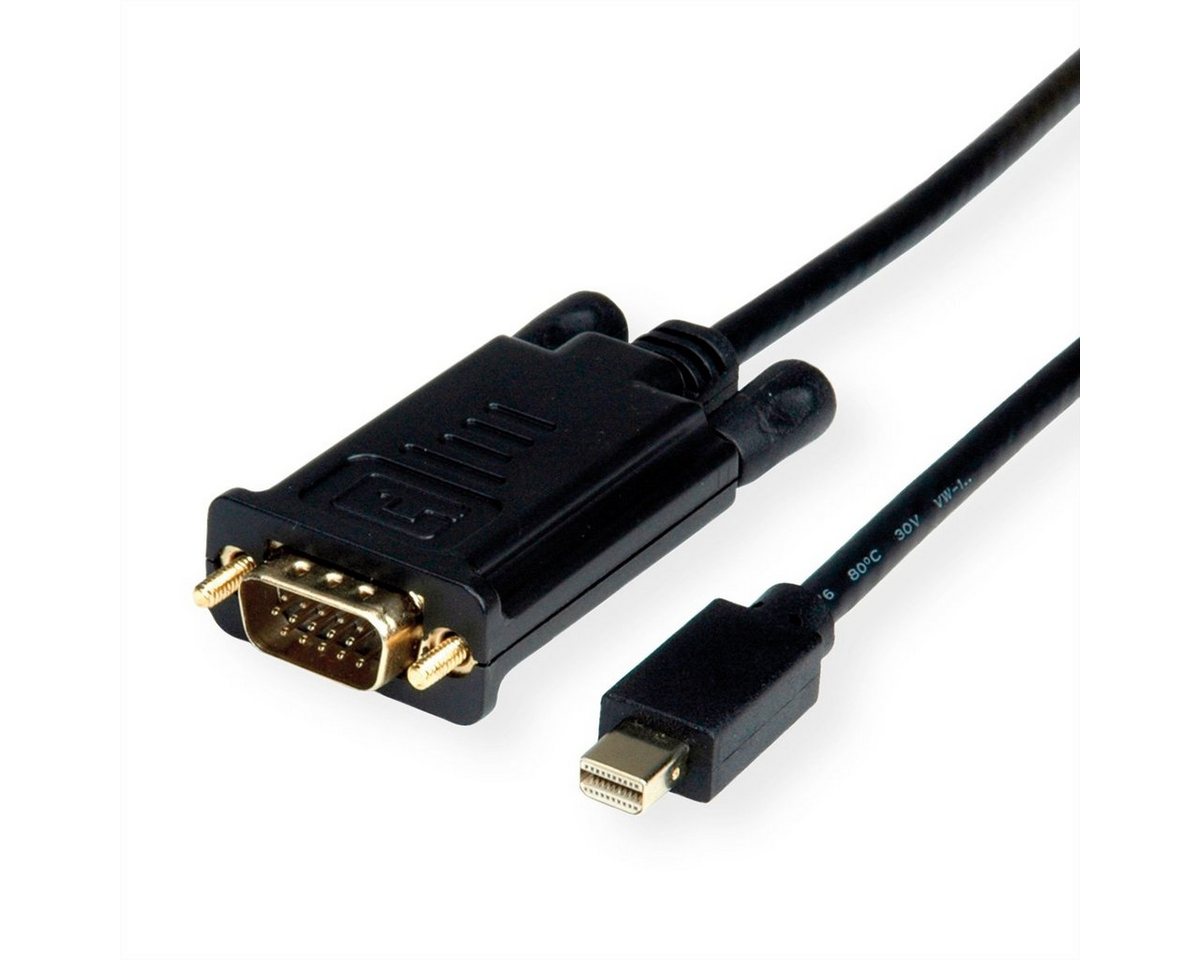 ROLINE Kabel Mini DisplayPort-VGA, Mini DP ST - VGA ST Audio- & Video-Adapter Mini DisplayPort Männlich (Stecker) zu HD D-Sub 15-polig (HD-15), VGA Männlich (Stecker), 150.0 cm von ROLINE