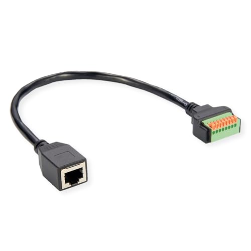 ROLINE Kabeladapter RJ45 Buchse zu Terminalblock, (Drucktasten), 30 cm von ROLINE