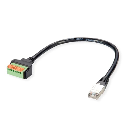 ROLINE Kabeladapter RJ45 Stecker zu Terminalblock, (Drucktasten), 30 cm von ROLINE