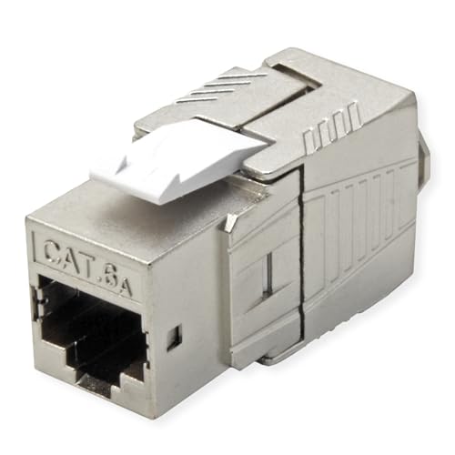 ROLINE Kat.6A (Class EA) Keystone, RJ-45, geschirmt, werkzeuglos, GHMT, Silber von ROLINE