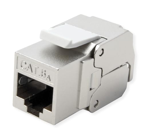 ROLINE Keystone Kat6A/Kl.EA, RJ45,geschirmt, werkzeuglos, silberf. von ROLINE