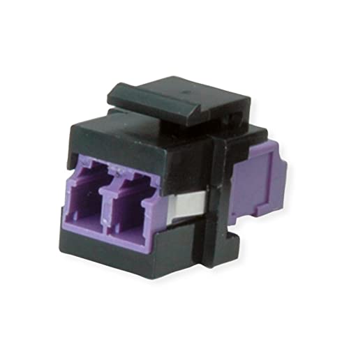 ROLINE Keystone LWL-Adapter LC/LC Duplex, Multimode, OM4, Schwarz, Violett von ROLINE