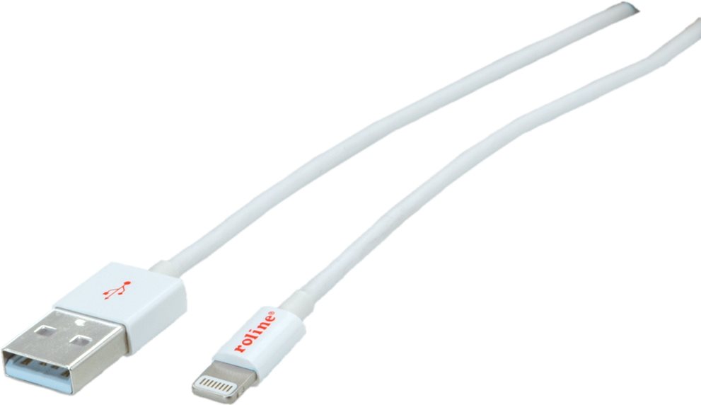 ROLINE - Lightning-Kabel - Lightning (M) bis USB (M) - 15 cm - abgeschirmt - weiß - geformt - für Apple iPad/iPhone/iPod (Lightning) (11.02.8326) von ROLINE