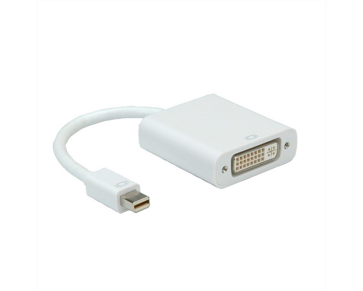 ROLINE Mini DisplayPort-DVI Adapter, Mini DP ST - DVI BU Audio- & Video-Adapter Mini DisplayPort Männlich (Stecker) zu DVI-D 24+1, Dual-Link Weiblich (Buchse), 10.0 cm von ROLINE