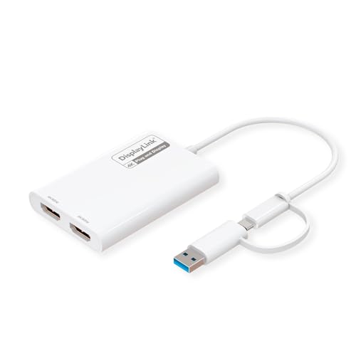 ROLINE Multi-DisplayLink Adapter USB Typ A+C - 2X HDMI, Multi-Stream 4K ROLINE Multi-DisplayLink Adapter USB Typ A+C - 2X HDMI, Multi-Stream 4K von ROLINE