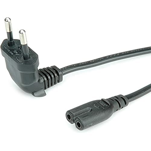 ROLINE Netzkabel Euro-Stecker (abgewinkelt) auf C7, 2pol., schwarz, 1,8 m von ROLINE