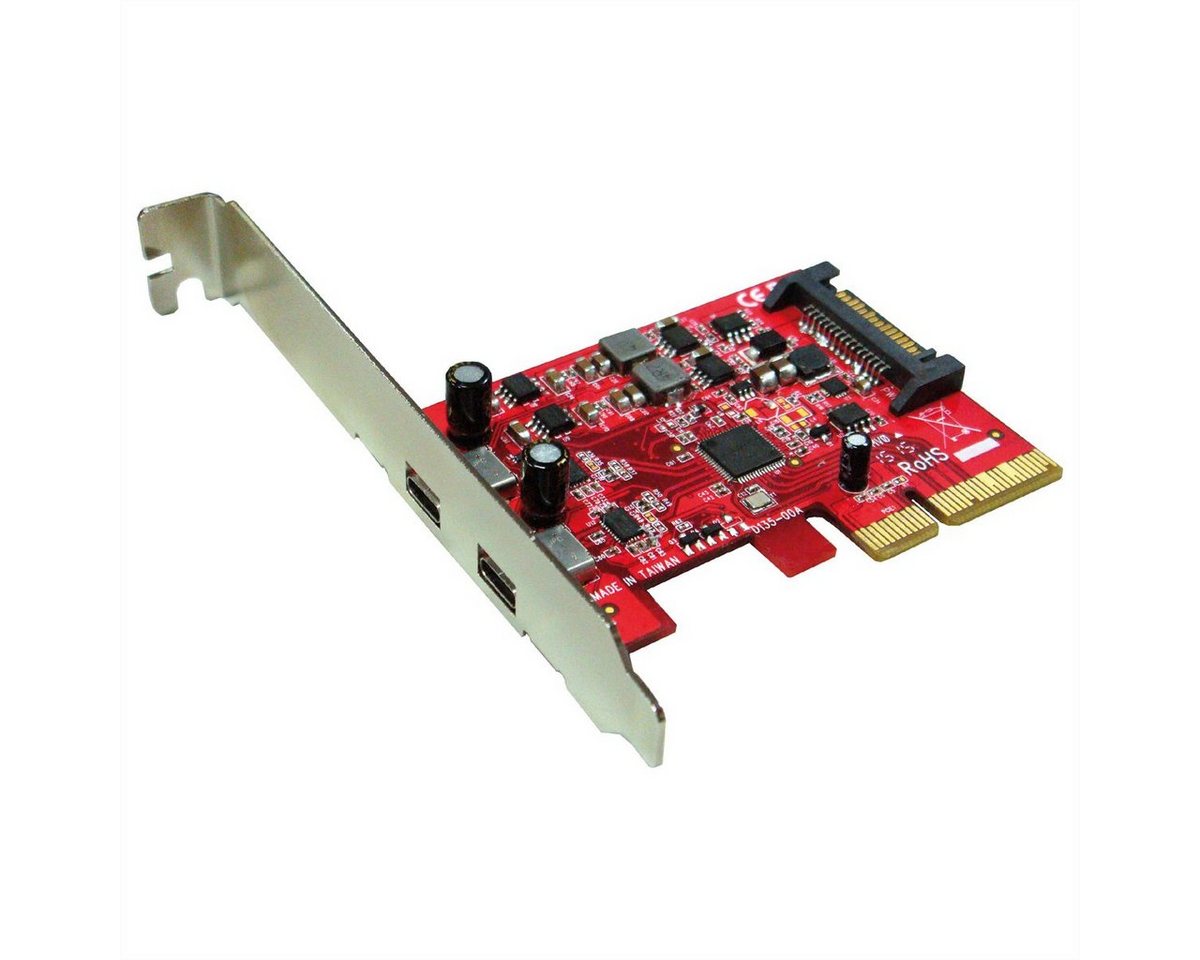 ROLINE PCI-Express-Karte, USB 3.2 Gen 2 Computer-Adapter, 2x USB-C von ROLINE