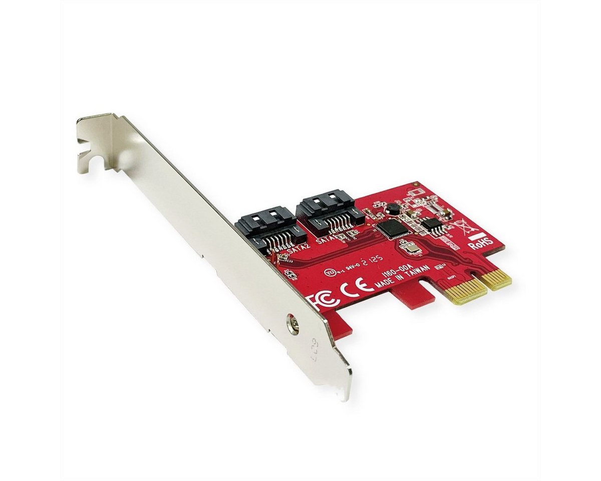 ROLINE PCIe x1 SATA III 6Gbps AHCI 2Port Low Profile Host Adapter Computer-Adapter von ROLINE