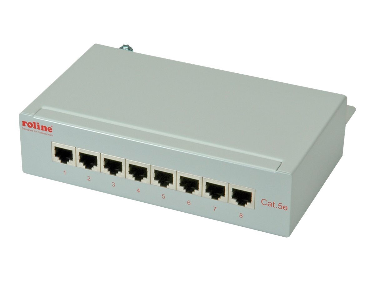 ROLINE ROLINE Patchpanel Cat5e 8port grau switchboard wallmounting Netzwerk-Switch von ROLINE