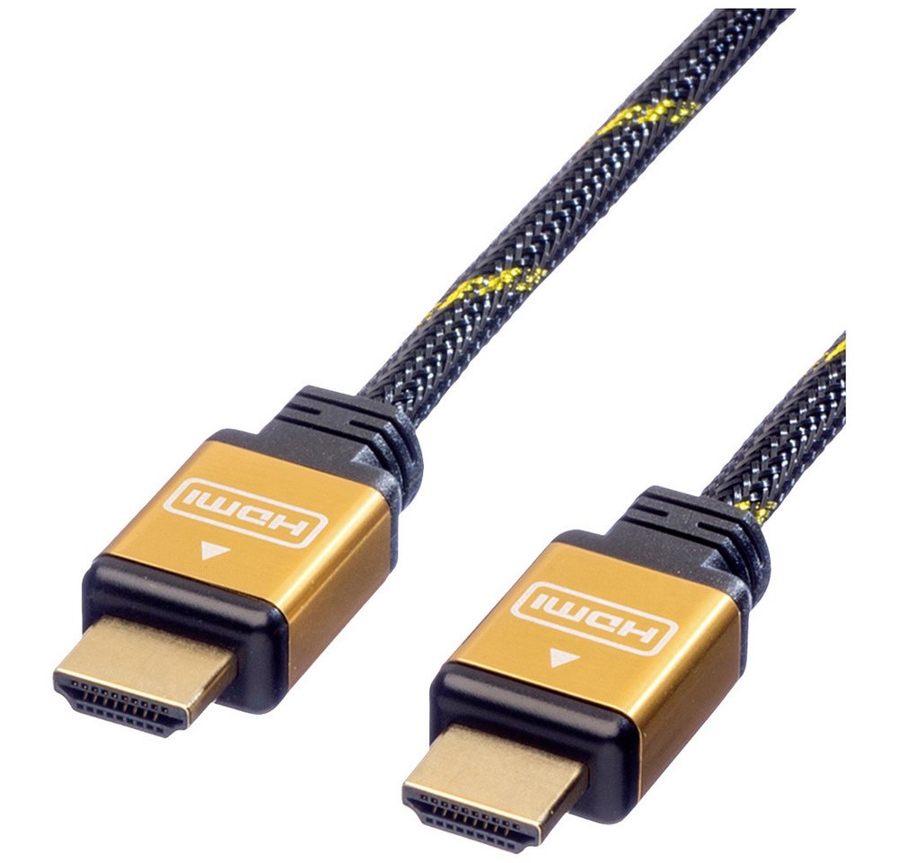 ROLINE Roline HDMI Anschlusskabel HDMI-A Stecker 10.00 m Schwarz, Gold 11.04. HDMI-Kabel, (1000.00 cm) von ROLINE