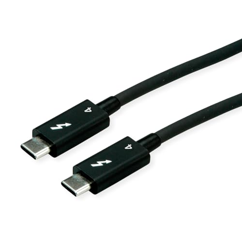 ROLINE Thunderbolt™ 4 Kabel, C-C, ST/ST, 40Gbit/s, 100W, passiv, schwarz, 1 m von ROLINE