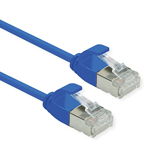 ROLINE U/FTP DataCenter Patchkabel Kat.6A (Class EA), LSOH, Slim, blau, 0,5 m von ROLINE