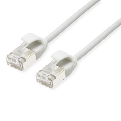ROLINE U/FTP DataCenter Patchkabel Kat.6A (Class EA), LSOH, Slim, weiß, 0,3 m von ROLINE