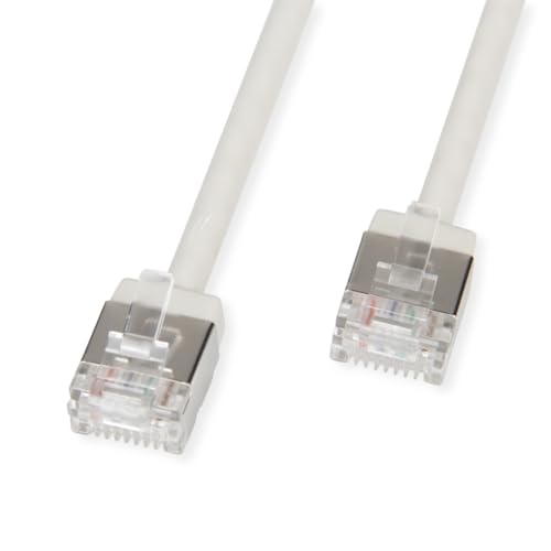 ROLINE U/FTP DataCenter Patchkabel Kat.6A (Class EA), LSOH, slim, extra kurzer Stecker, grau, 3 m von ROLINE