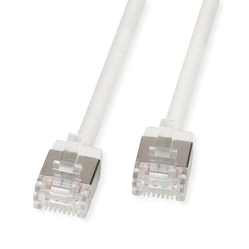 ROLINE U/FTP DataCenter Patchkabel Kat.6A (Class EA), LSOH, slim, extra kurzer Stecker, weiß, 3 m von ROLINE