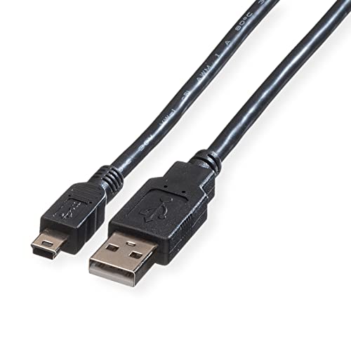 ROLINE USB 2.0 Kabel, Typ A - 5-Pin Mini, schwarz, 3 m von ROLINE
