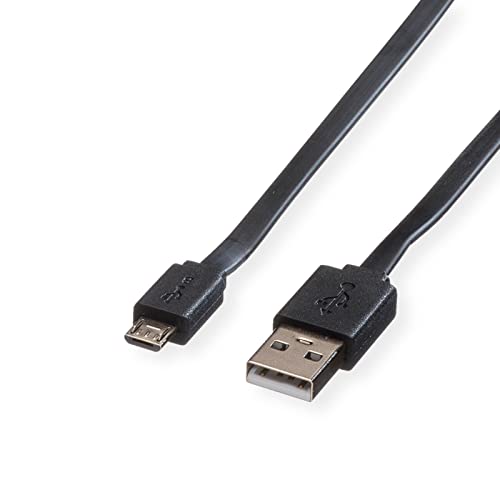 ROLINE USB 2.0 Kabel, USB A ST - Micro USB B ST, schwarz, 1 m von ROLINE