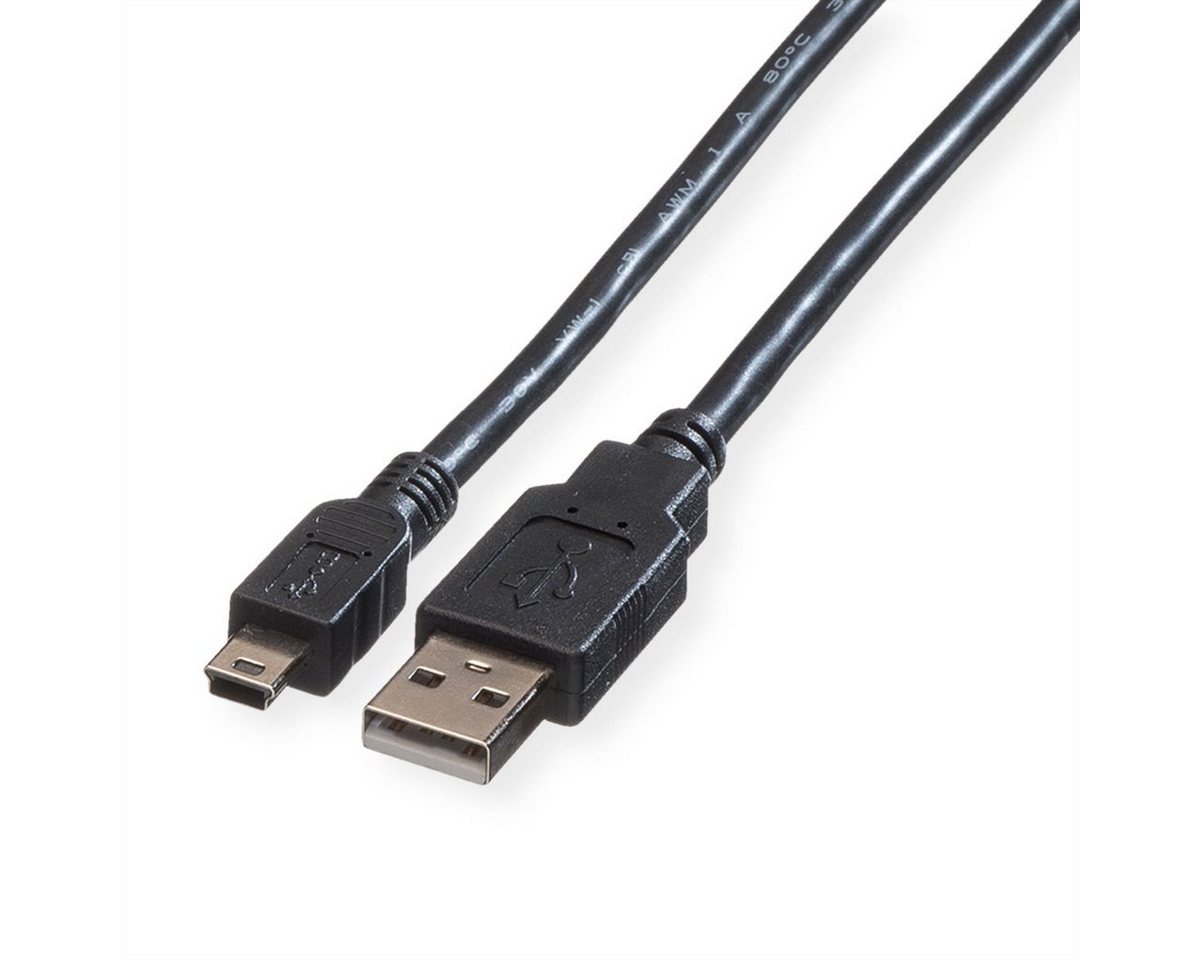 ROLINE USB 2.0 Kabel USB-Kabel, USB 2.0 Typ A Männlich (Stecker), USB 2.0 Typ 5-pin Mini Männlich (Stecker) (300.0 cm), Typ A - 5-Pin Mini von ROLINE