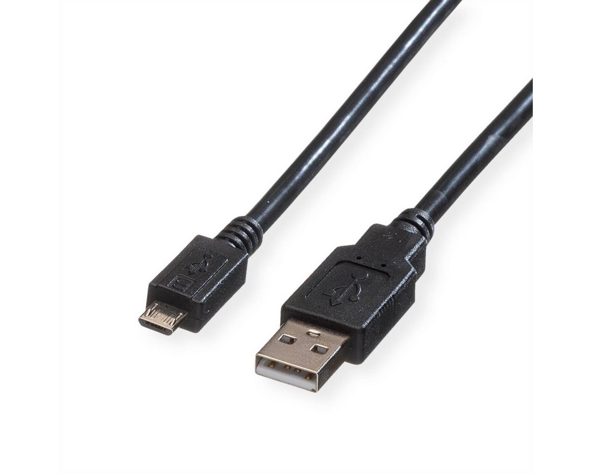 ROLINE USB 2.0 Kabel USB-Kabel, USB 2.0 Typ A Männlich (Stecker), USB 2.0 Typ Micro B Männlich (Stecker) (80.0 cm), USB A ST - Micro USB B ST von ROLINE