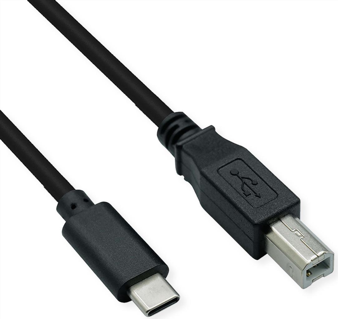 ROLINE USB 2.0 Typ C Kabel, C - B, ST/ST, schwarz, 1,8 m (11.02.8336) von ROLINE