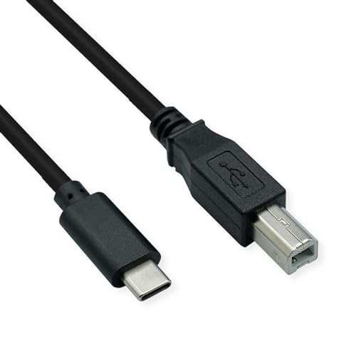 ROLINE USB 2.0 Typ C Kabel, C - B, ST/ST, schwarz, 1,8 m von ROLINE