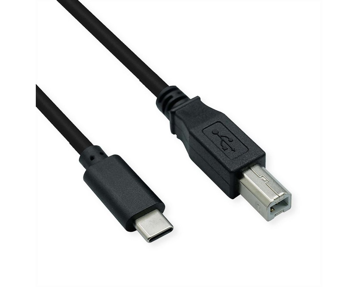ROLINE USB 2.0 Typ C Kabel, C - B, ST/ST USB-Kabel, USB Typ C (USB-C) Männlich (Stecker), USB 2.0 Typ B Männlich (Stecker) (300.0 cm) von ROLINE