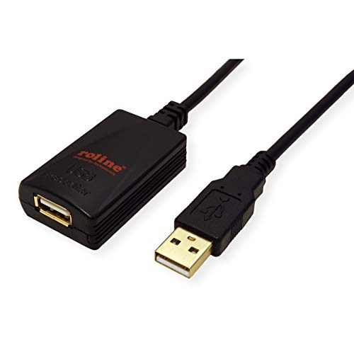 ROLINE USB 2.0 Verlängerung, schwarz, 5 m von ROLINE