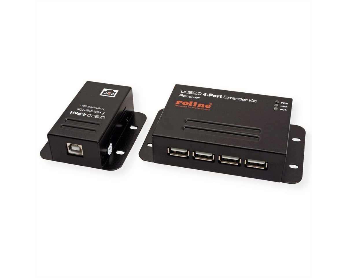 ROLINE USB 2.0 Verlängerung über RJ45, 4x USB, max. 50m Computer-Adapter USB 2.0 Typ B Weiblich (Buchse) zu USB 2.0 Typ A Weiblich (Buchse) von ROLINE