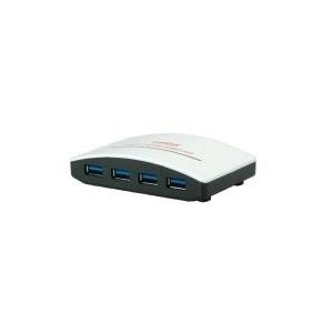 ROLINE USB 3.0 Hub Black and White, 4 Ports, mit Netzteil (14.02.5027) von ROLINE