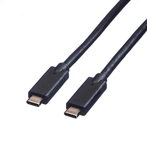 ROLINE USB 3.1 Kabel, mit PD (Power Delivery) 20V5A, Emark, C-C, ST/ST, schwarz, 0,5 m von ROLINE