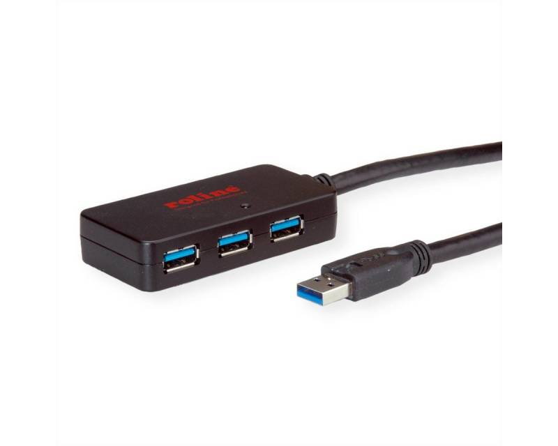 ROLINE USB 3.2 Gen 1 4-Port Hub mit Repeater Computer-Adapter, 1000.0 cm von ROLINE