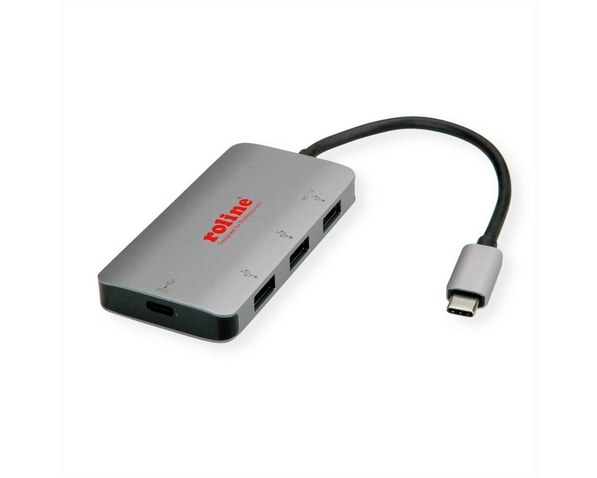 ROLINE USB 3.2 Gen 1 Hub, 3fach, Typ C Anschlusskabel (PD+Data) Computer-Adapter, 10.0 cm von ROLINE