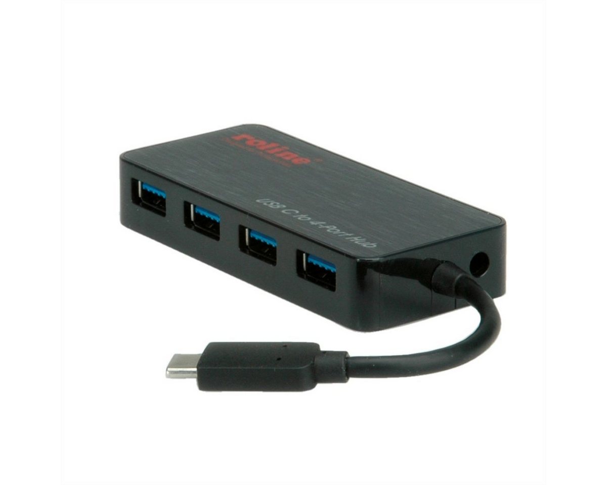 ROLINE USB 3.2 Gen 1 Hub, 4fach, Typ C Anschlusskabel Computer-Adapter, 10.0 cm von ROLINE