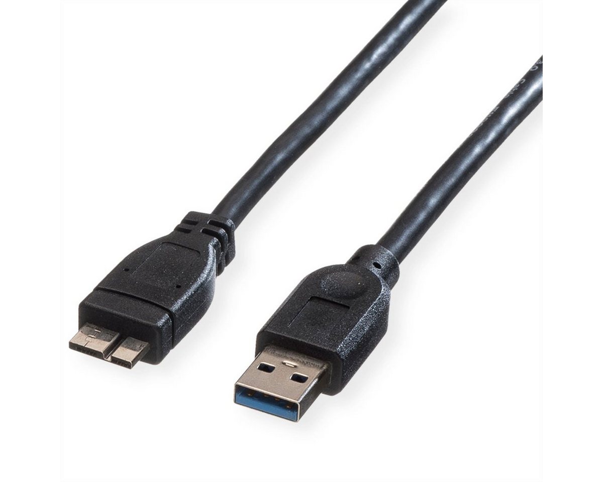 ROLINE USB 3.2 Gen 1 Kabel, A ST - Micro A ST USB-Kabel, USB 3 Typ A Männlich (Stecker), USB 3 Typ Micro A Männlich (Stecker) (80.0 cm) von ROLINE
