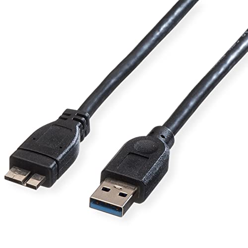 ROLINE USB 3.2 Gen 1 Kabel, A ST - Micro B ST, schwarz, 0,15 m von ROLINE
