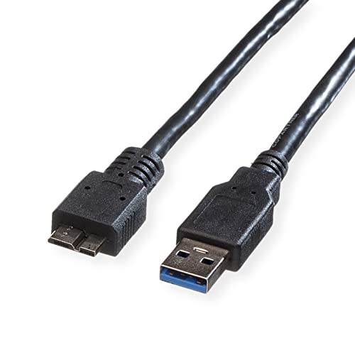 ROLINE USB 3.2 Gen 1 Kabel, A ST - Micro B ST, schwarz, 3 m von ROLINE