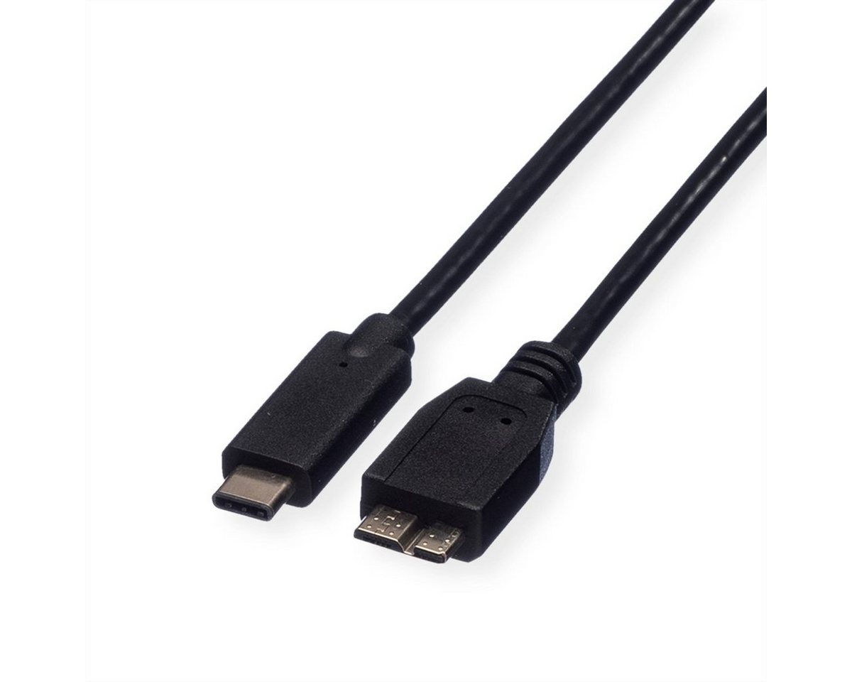 ROLINE USB 3.2 Gen 1 Kabel, C-Micro B, ST/ST USB-Kabel, USB Typ C (USB-C) Männlich (Stecker), USB 3 Typ Micro B Männlich (Stecker) (50.0 cm) von ROLINE