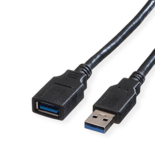 ROLINE USB 3.2 Gen 1 Kabel, Typ A-A, ST/BU, schwarz, 0,8 m von ROLINE