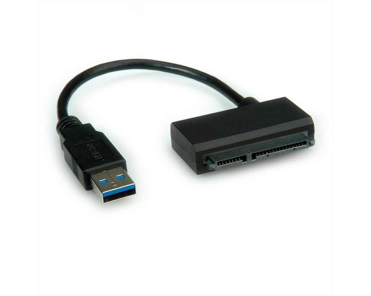 ROLINE USB 3.2 Gen 1 zu SATA 6.0 Gbit/s Konverter Computer-Adapter USB 3 Typ A Männlich (Stecker) zu SATA 22-polig (Data+Power) Männlich (Stecker), 15.0 cm von ROLINE