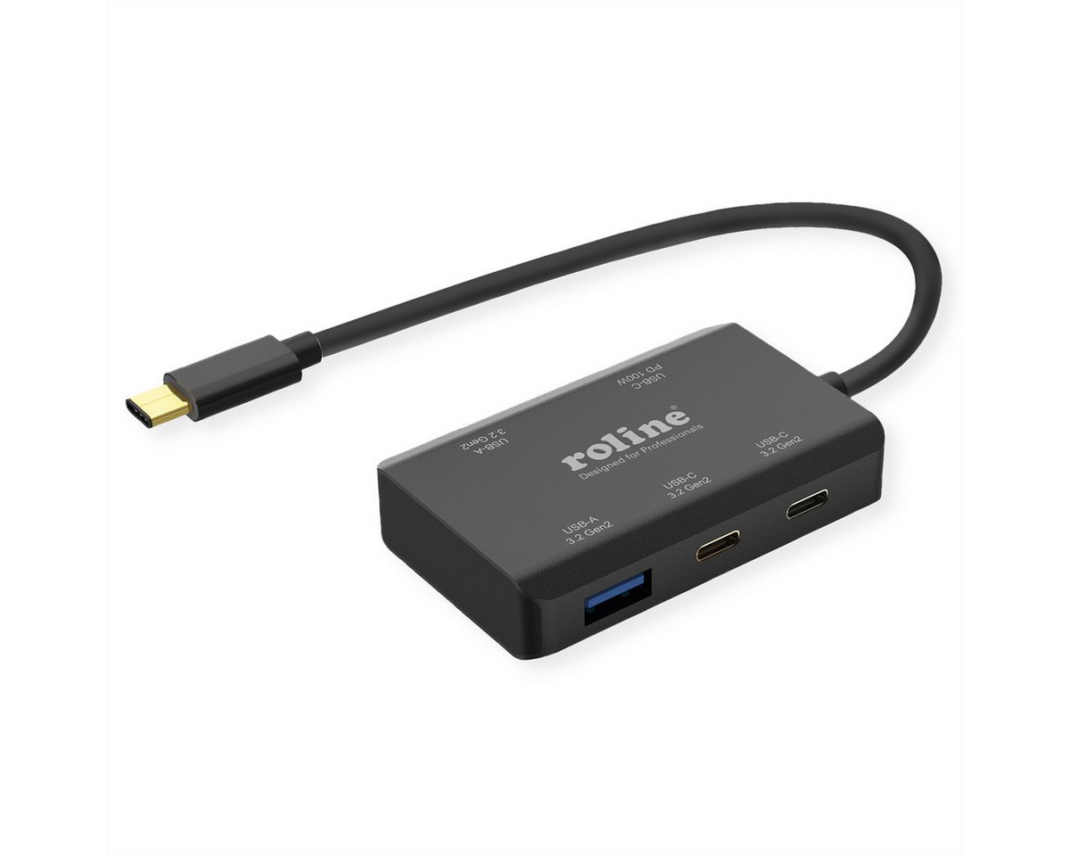 ROLINE USB 3.2 Gen 2 Hub Computer-Adapter, 4fach (2x USB-A + 2x USB-C), PD, Typ C Anschlusskabel von ROLINE