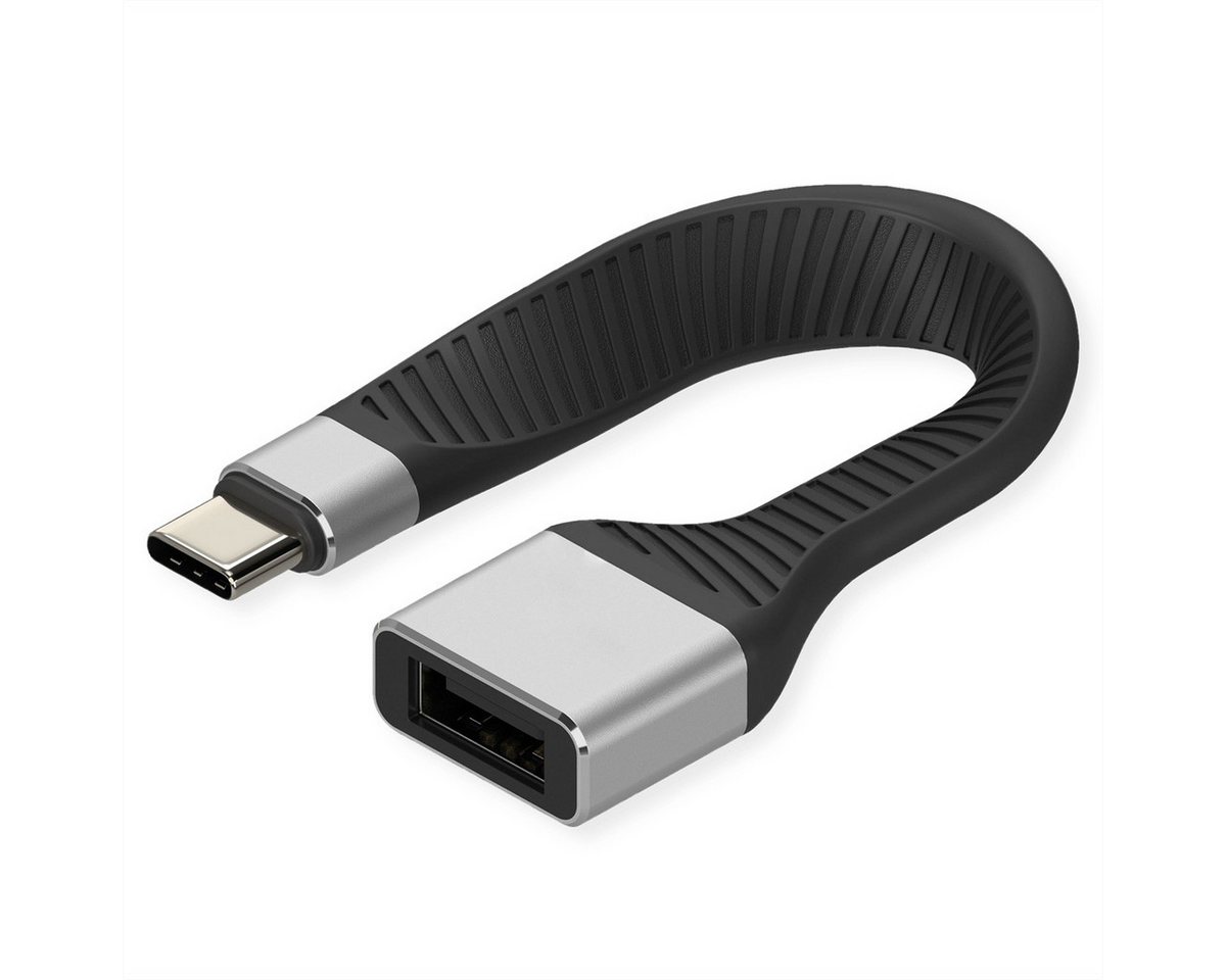 ROLINE USB 3.2 Gen 2 Silikonkabel, C-A, ST/BU USB-Kabel, USB Typ C (USB-C) Männlich (Stecker), USB 3 Typ A Weiblich (Buchse) (11 cm), 10Gbit/s, Emark von ROLINE