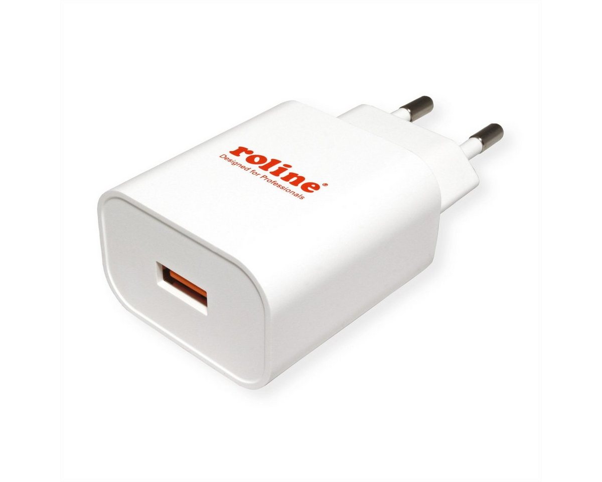 ROLINE USB Charger mit Euro-Stecker, 1 Port, QC3.0, 18W Stromadapter von ROLINE