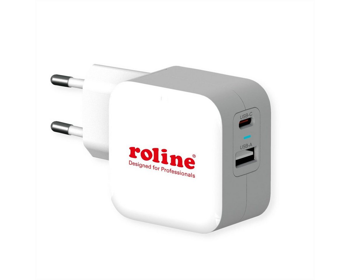 ROLINE USB Charger mit Euro-Stecker Stromadapter, 2 Port (Typ-A QC3.0, Typ-C PD), 38W von ROLINE
