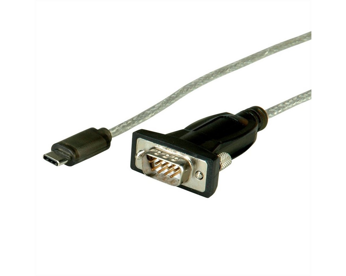 ROLINE USB - Seriell Konverter-Kabel, Typ C - RS232 Computer-Adapter USB Typ C (USB-C) Männlich (Stecker) zu D-Sub 9-polig (DE-9) Männlich (Stecker), 180.0 cm von ROLINE