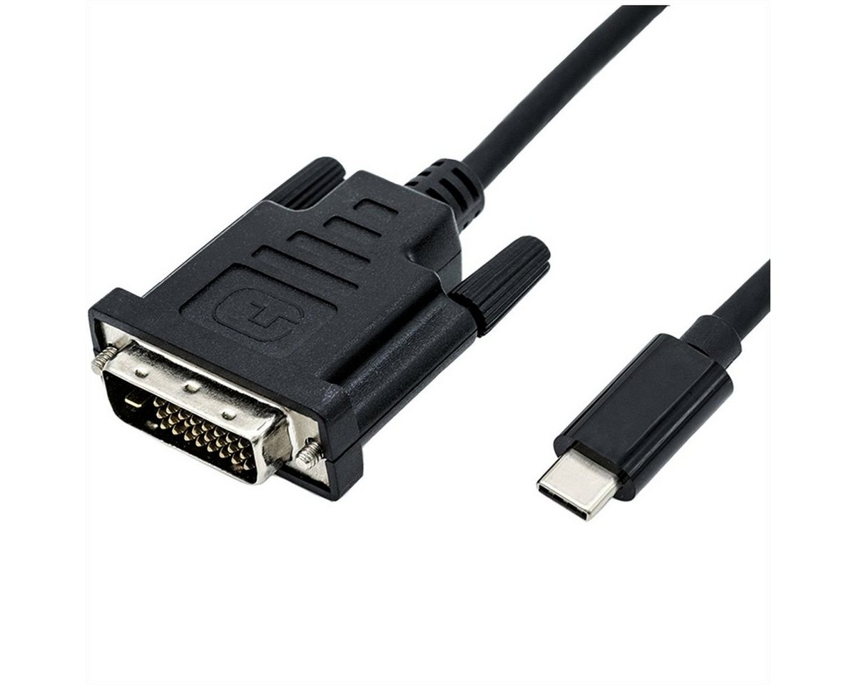 ROLINE USB Typ C - DVI Adapterkabel, ST/ST Audio- & Video-Adapter USB Typ C (USB-C) Männlich (Stecker) zu DVI-D 24+1, Dual-Link Männlich (Stecker), 100.0 cm von ROLINE
