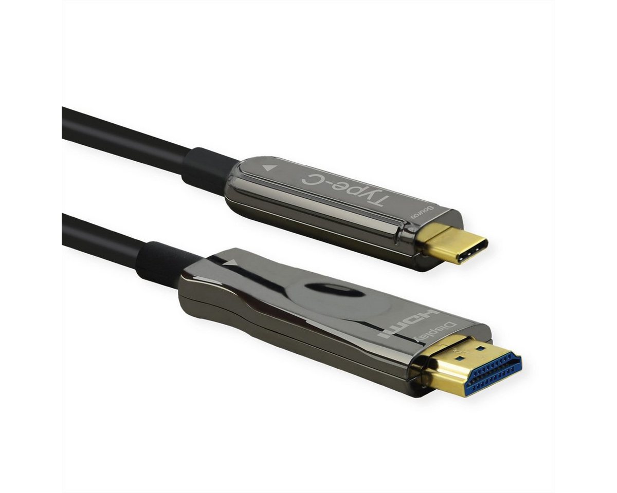 ROLINE USB Typ C - HDMI (AOC) Adapterkabel, ST/ST, 4K60 Audio- & Video-Adapter USB Typ C (USB-C) Männlich (Stecker) zu HDMI Typ A Männlich (Stecker), 3000.0 cm von ROLINE