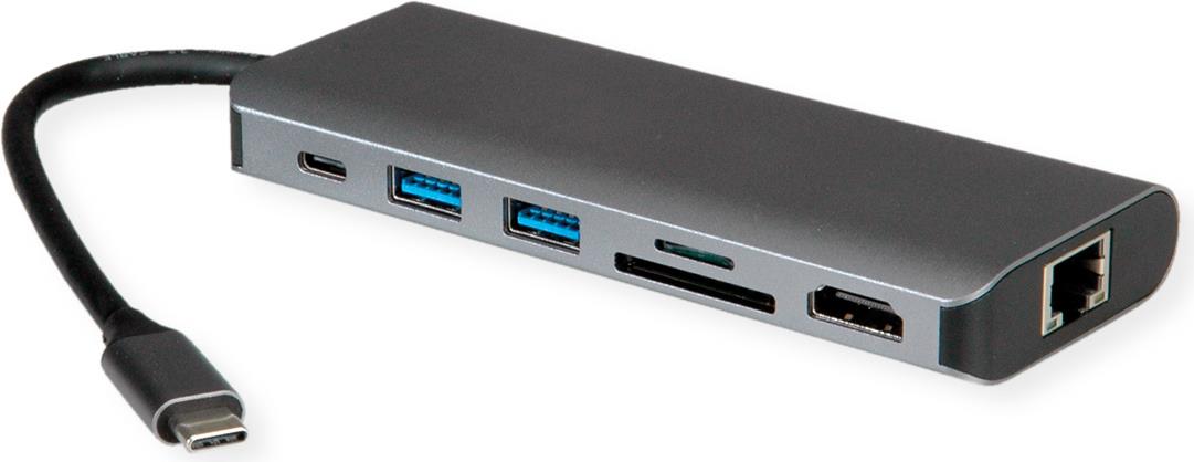 ROLINE USB4-C Dock HDMI+ GbE+2xA+ 1xTF/SD+1x C PD 8K30 - Digital/Daten - Digital/Display/Video - Netzwerk (12.02.1123) von ROLINE