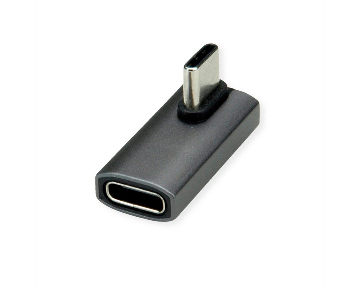 ROLINE USB4 Gen 3x2 Adapter Typ C ST/BU Computer-Adapter USB Typ C (USB-C) Männlich (Stecker) zu USB Typ C (USB-C) Weiblich (Buchse), Aluminium, 90°, gedreht von ROLINE