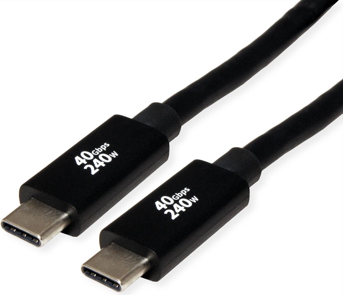 ROLINE USB4 Gen3x2 40Gbit/s Kabel C-C ST/ST 240W 2m - Kabel - Digital/Daten (11.02.9087) von ROLINE