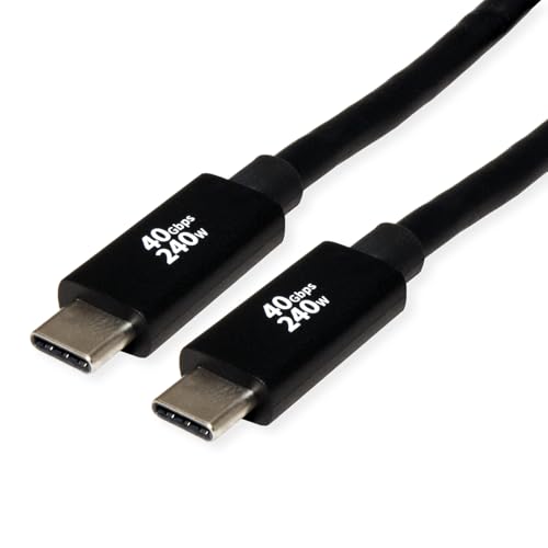 ROLINE USB4 Gen3x2 Kabel, C–C, ST/ST, 40Gbit/s, 240W, schwarz, 2 m von ROLINE